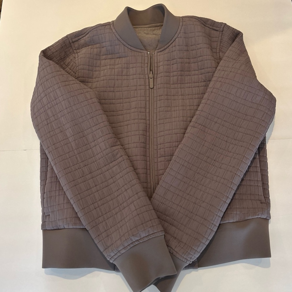 LULULEMON Women’s Serene Bomber Reversible Jacket Lunar Rock Soft Purple Gray 8